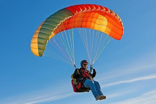 mature-senior-male-on-a-parachute-ai-generated-photo